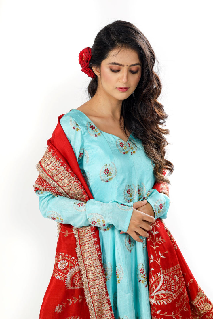 SAHIRA - Anarkali Suit set with heavy Banarasi dupatta