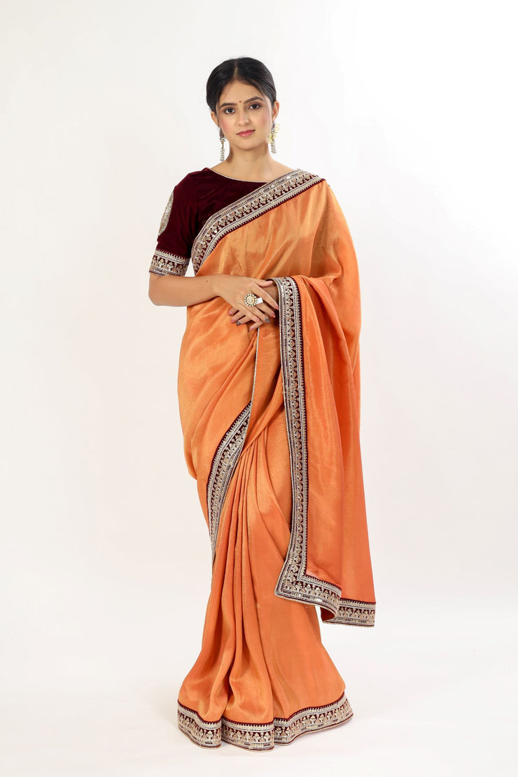TVISHA - Tissue Silk Saree with border