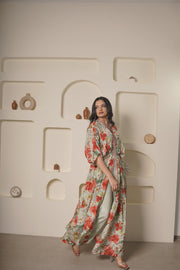 mint printed kaftan set