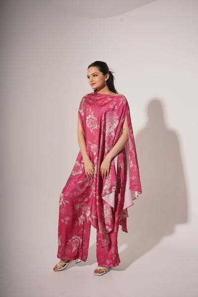 pink floral kaftan set