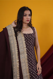 Brown Bandhani Graceful suit set