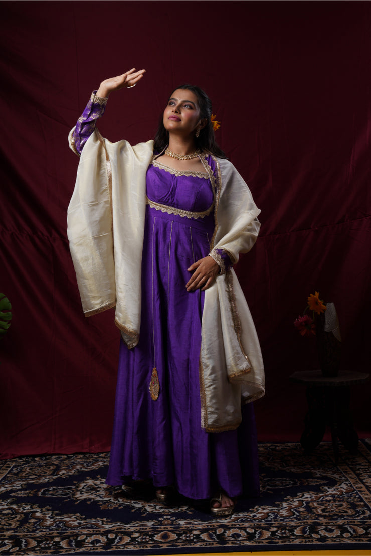 Regal Purple Raw Silk Ensemble