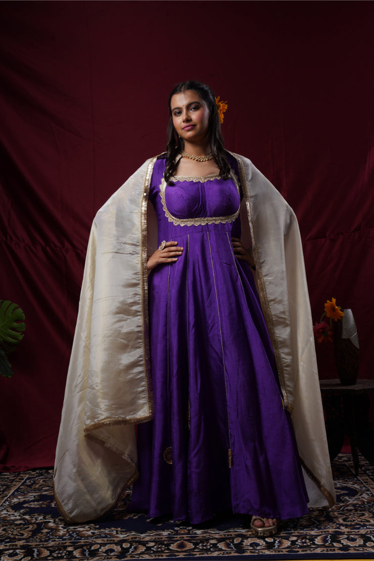 Regal Purple Raw Silk Ensemble