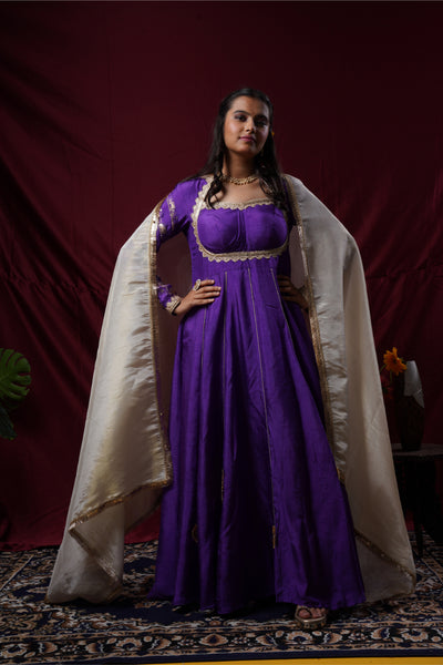 Regal Purple Raw Silk Ensemble