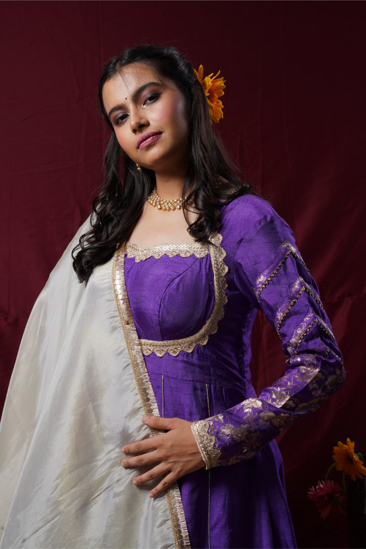 Regal Purple Raw Silk Ensemble
