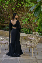 black fish cut lehenga