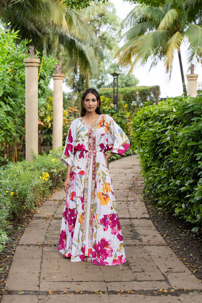 watercolor floral kaftan