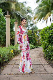 watercolor floral sharara