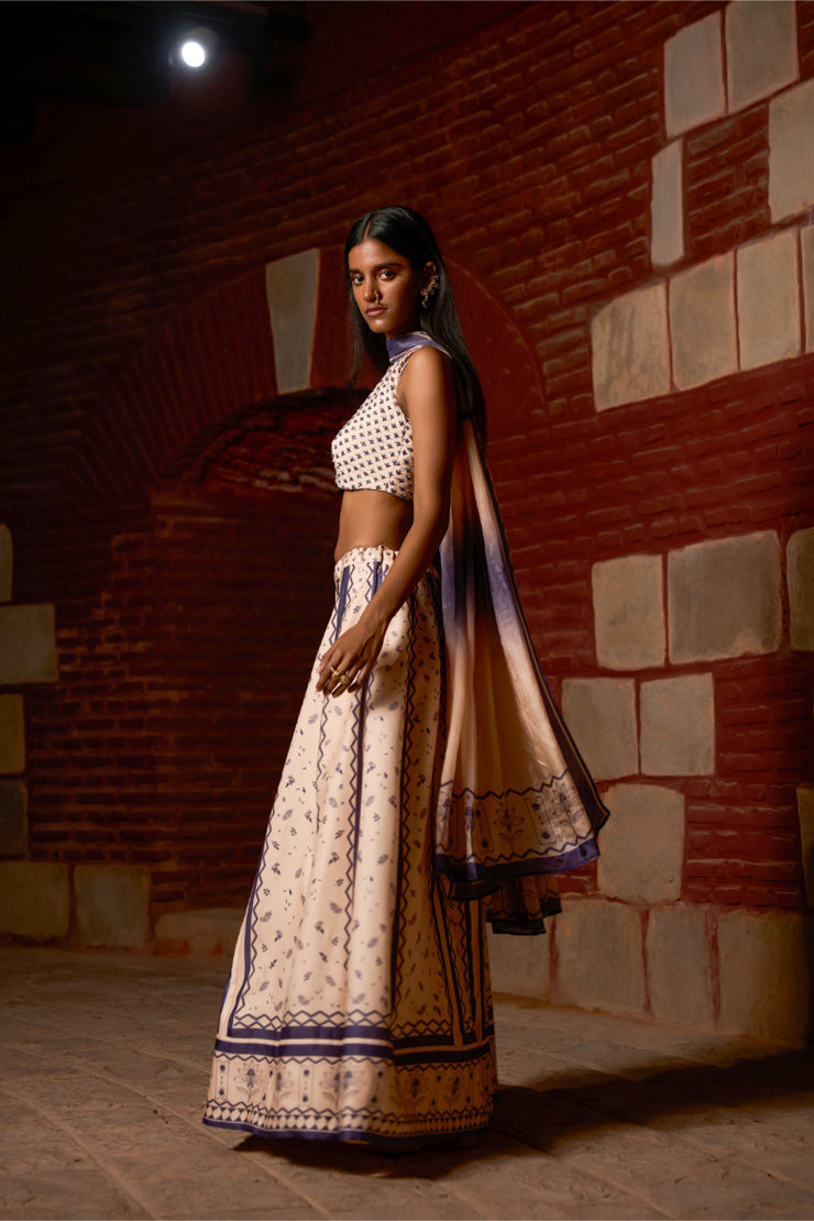 Indigo Whisper Lehenga Set