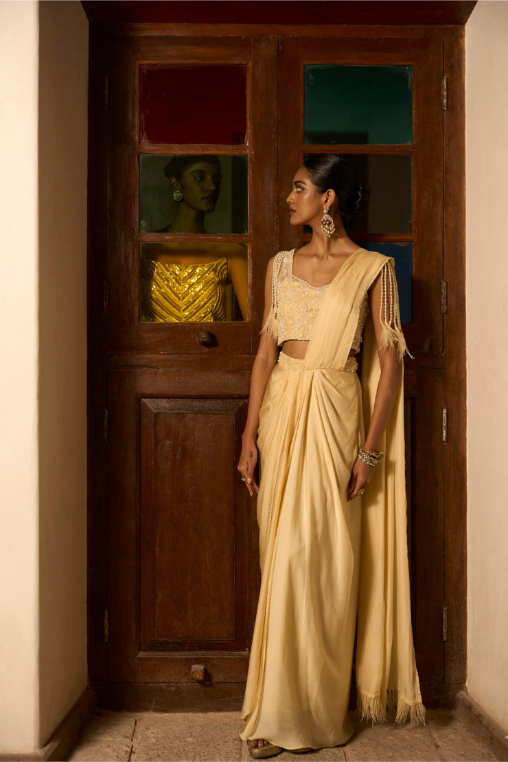 Pearl Drape Ensemble Saree