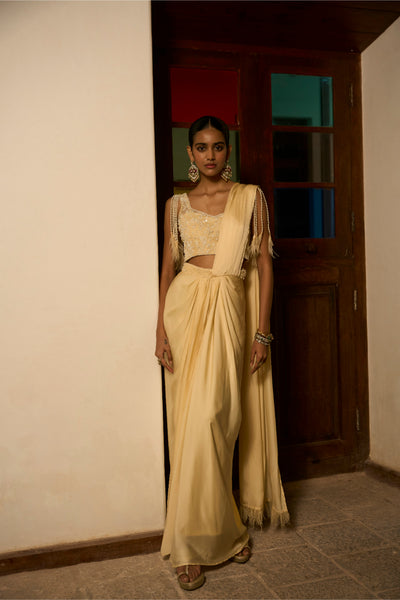 Pearl Drape Ensemble Saree