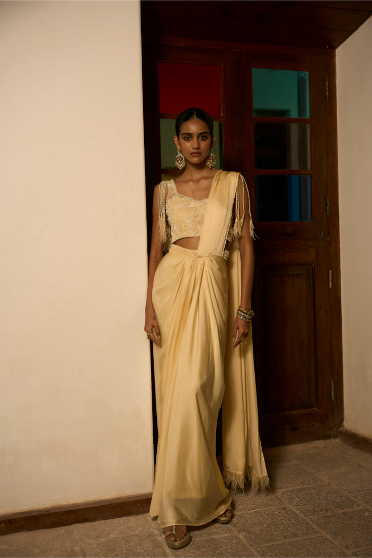 Pearl Drape Ensemble Saree