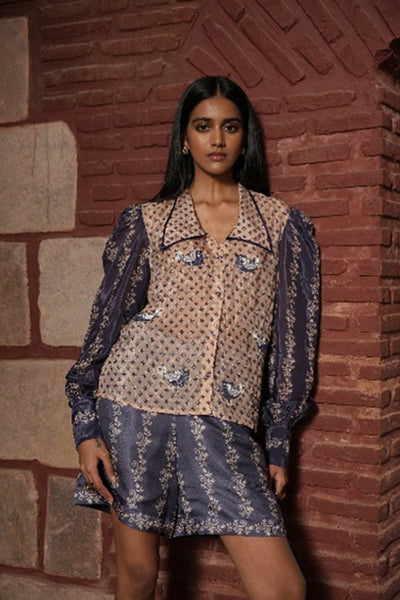 Embroidered Bird Motif Co-ord Set