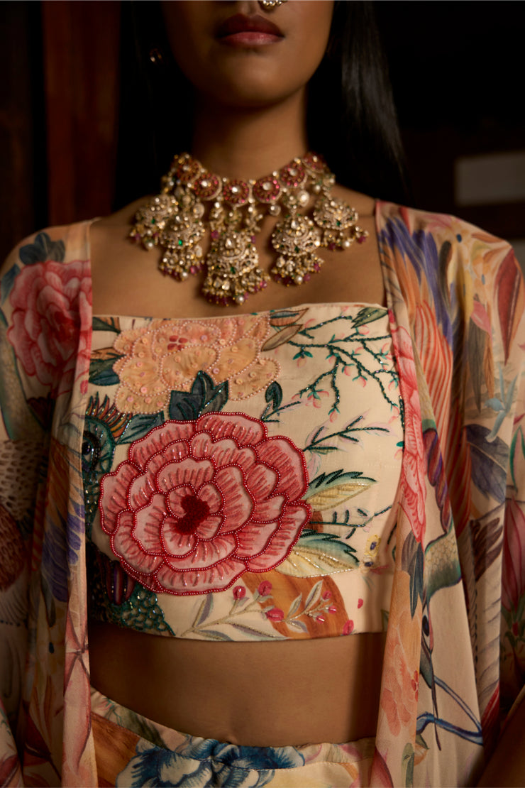 Dior Symphony – Handwork Blouse with Skirt and Flowing Shrug