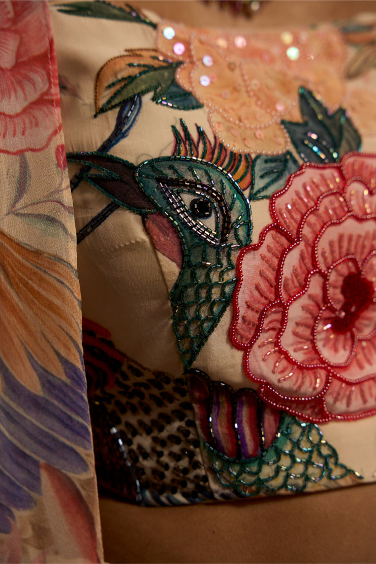 Dior Symphony – Handwork Blouse with Skirt and Flowing Shrug