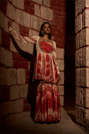 Mehr Rang – Printed Peplum Sharara Set