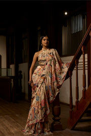 Dior Wilderness – Nature-Inspired Ruffle Saree Set