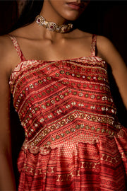 Scarlet Peplum top with flared bottom Elegance