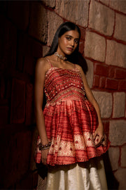 Scarlet Peplum top with flared bottom Elegance