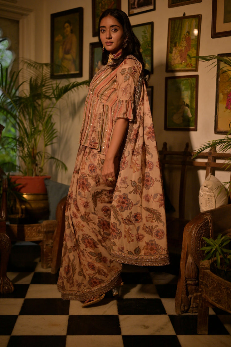 Vintage floral saree