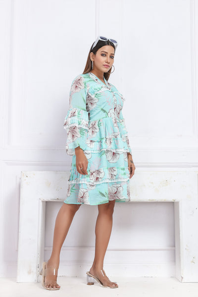 Fluer aqua dress