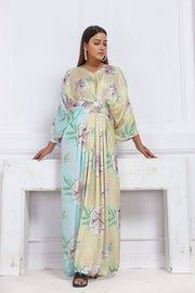 Fluer lemon aqua kaftan